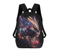 sinyumoney Backpacks Lynx Kids School Backpack School Bag 3D Printed School Bags for Boys Elementary And Middle School Students 17inch