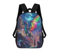 sinyumoney Backpacks Magical Rainbow Dragon Kids School Backpack School Bag 3D Printed School Bags for Boys Elementary And Middle School Students 17inch