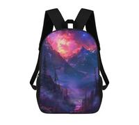 sinyumoney Backpacks Misty Forest Sunset Kids School Backpack School Bag 3D Printed School Bags for Boys Elementary And Middle School Students 17inch