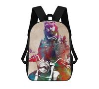 sinyumoney Backpacks Motor Rider Sport Kids School Backpack School Bag 3D Printed School Bags for Boys Elementary And Middle School Students 17inch