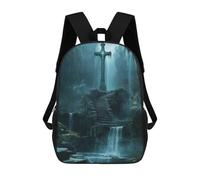 sinyumoney Backpacks Mystic Stone Cross Kids School Backpack School Bag 3D Printed School Bags for Boys Elementary And Middle School Students 17inch