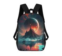 sinyumoney Backpacks Mystical Alien Landscape -3 Kids School Backpack School Bag 3D Printed School Bags for Boys Elementary And Middle School Students 17inch