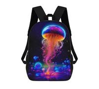 sinyumoney Backpacks Neon Jellyfish Fantasy Kids School Backpack School Bag 3D Printed School Bags for Boys Elementary And Middle School Students 17inch