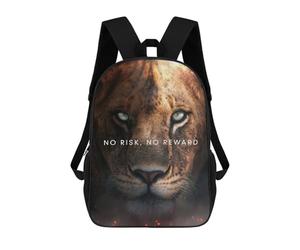 sinyumoney Backpacks No Risk No Reward Kids School Backpack School Bag 3D Printed School Bags for Boys Elementary And Middle School Students 17inch