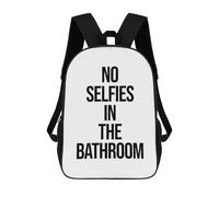 sinyumoney Backpacks No Selfies Kids School Backpack School Bag 3D Printed School Bags for Boys Elementary And Middle School Students 17inch