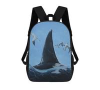 sinyumoney Backpacks Orca Kids School Backpack School Bag 3D Printed School Bags for Boys Elementary And Middle School Students 17inch