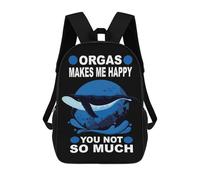 sinyumoney Backpacks Orgas Makes Me Happy You Kids School Backpack School Bag 3D Printed School Bags for Boys Elementary And Middle School Students 17inch