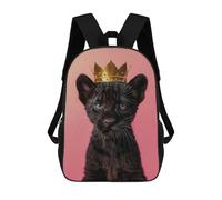 sinyumoney Backpacks Panther Pastel Crown Kids School Backpack School Bag 3D Printed School Bags for Boys Elementary And Middle School Students 17inch