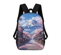 sinyumoney Backpacks Pastel Fuji Mountain Kids School Backpack School Bag 3D Printed School Bags for Boys Elementary And Middle School Students 17inch