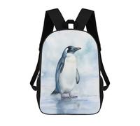 sinyumoney Backpacks Penguin Watercolor Kids School Backpack School Bag 3D Printed School Bags for Boys Elementary And Middle School Students 17inch