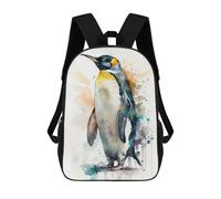 sinyumoney Backpacks Penguin Watercolor Kids School Backpack School Bag 3D Printed School Bags for Boys Elementary And Middle School Students 17inch