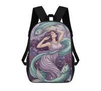 sinyumoney Backpacks Pisces Woman Zodiac Illustration Kids School Backpack School Bag 3D Printed School Bags for Boys Elementary And Middle School Students 17inch