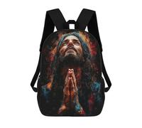 sinyumoney Backpacks Praying Man in Abstract Art Kids School Backpack School Bag 3D Printed School Bags for Boys Elementary And Middle School Students 17inch