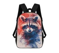 sinyumoney Backpacks Raccoon Watercolor Portrait Kids School Backpack School Bag 3D Printed School Bags for Boys Elementary And Middle School Students 17inch
