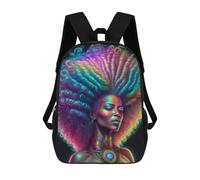 sinyumoney Backpacks Rainbow Afro Goddess Kids School Backpack School Bag 3D Printed School Bags for Boys Elementary And Middle School Students 17inch