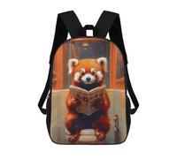 sinyumoney Backpacks Red Panda Reading Newspaper Toilet Kids School Backpack School Bag 3D Printed School Bags for Boys Elementary And Middle School Students 17inch