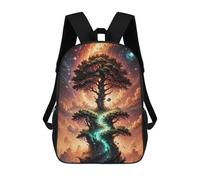 sinyumoney Backpacks Red Space Tree Kids School Backpack School Bag 3D Printed School Bags for Boys Elementary And Middle School Students 17inch