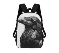 sinyumoney Backpacks Regal Raven Kids School Backpack School Bag 3D Printed School Bags for Boys Elementary And Middle School Students 17inch