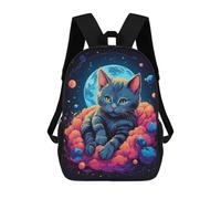 sinyumoney Backpacks Russian Blue Kitten Kids School Backpack School Bag 3D Printed School Bags for Boys Elementary And Middle School Students 17inch