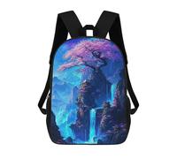 sinyumoney Backpacks Sakura Dreamscape Temple Kids School Backpack School Bag 3D Printed School Bags for Boys Elementary And Middle School Students 17inch