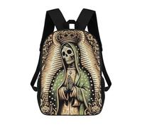 sinyumoney Backpacks Santa Muerte Lady of Guadalupe Kids School Backpack School Bag 3D Printed School Bags for Boys Elementary And Middle School Students 17inch