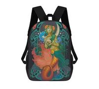 sinyumoney Backpacks SEA WITCH MERMAID Kids School Backpack School Bag 3D Printed School Bags for Boys Elementary And Middle School Students 17inch