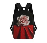 sinyumoney Backpacks Single Pink Rose Kids School Backpack School Bag 3D Printed School Bags for Boys Elementary And Middle School Students 17inch
