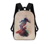 sinyumoney Backpacks Ski Kids School Backpack School Bag 3D Printed School Bags for Boys Elementary And Middle School Students 17inch