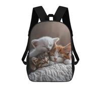 sinyumoney Backpacks Sleeping Kittens Kids School Backpack School Bag 3D Printed School Bags for Boys Elementary And Middle School Students 17inch