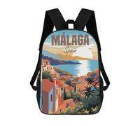 sinyumoney Backpacks Spain Malaga Travel Kids School Backpack School Bag 3D Printed School Bags for Boys Elementary And Middle School Students 17inch