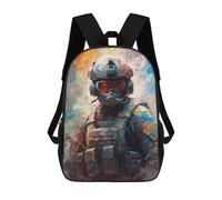 sinyumoney Backpacks Special Force Soldier Pain Kids School Backpack School Bag 3D Printed School Bags for Boys Elementary And Middle School Students 17inch