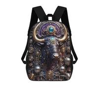 sinyumoney Backpacks Steampunk Bull Portrait Kids School Backpack School Bag 3D Printed School Bags for Boys Elementary And Middle School Students 17inch