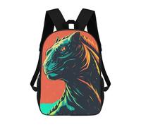 sinyumoney Backpacks Stylized Tiger Portrait with Bold Colors Kids School Backpack School Bag 3D Printed School Bags for Boys Elementary And Middle School Students 17inch