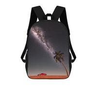 sinyumoney Backpacks Super Car And Milky Way Kids School Backpack School Bag 3D Printed School Bags for Boys Elementary And Middle School Students 17inch