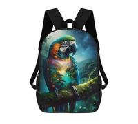 sinyumoney Backpacks Surreal Parrot Landscape Kids School Backpack School Bag 3D Printed School Bags for Boys Elementary And Middle School Students 17inch