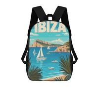 sinyumoney Backpacks The Beauty of Ibiza Kids School Backpack School Bag 3D Printed School Bags for Boys Elementary And Middle School Students 17inch