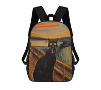 sinyumoney Backpacks The Meow Kids School Backpack School Bag 3D Printed School Bags for Boys Elementary And Middle School Students 17inch