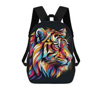 sinyumoney Backpacks Tiger Wpap Pop Art Kids School Backpack School Bag 3D Printed School Bags for Boys Elementary And Middle School Students 17inch