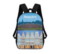 sinyumoney Backpacks Travel to Munster Kids School Backpack School Bag 3D Printed School Bags for Boys Elementary And Middle School Students 17inch
