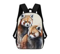 sinyumoney Backpacks Two Red Pandas Watercolor Kids School Backpack School Bag 3D Printed School Bags for Boys Elementary And Middle School Students 17inch