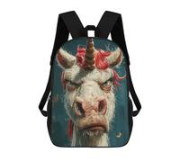 sinyumoney Backpacks Unicorn Flat Face Kids School Backpack School Bag 3D Printed School Bags for Boys Elementary And Middle School Students 17inch