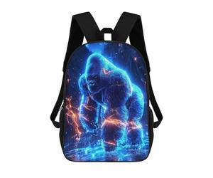sinyumoney Backpacks Voltage King - The Neon Gorilla Awakens Kids School Backpack School Bag 3D Printed School Bags for Boys Elementary And Middle School Students 17inch