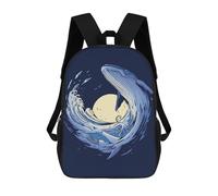 sinyumoney Backpacks Whale Fish Painted Kids School Backpack School Bag 3D Printed School Bags for Boys Elementary And Middle School Students 17inch