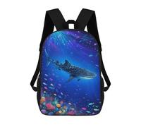 sinyumoney Backpacks Whale Shark Underwater Kids School Backpack School Bag 3D Printed School Bags for Boys Elementary And Middle School Students 17inch