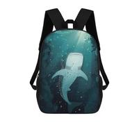 sinyumoney Backpacks Whale Shark Underwater Kids School Backpack School Bag 3D Printed School Bags for Boys Elementary And Middle School Students 17inch