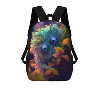 sinyumoney Backpacks Whimsical Creature in Autumn Leaves Kids School Backpack School Bag 3D Printed School Bags for Boys Elementary And Middle School Students 17inch