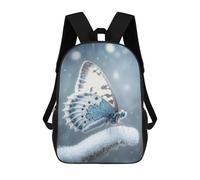 sinyumoney Backpacks Winter Butterfly Beauty Kids School Backpack School Bag 3D Printed School Bags for Boys Elementary And Middle School Students 17inch