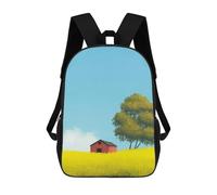 sinyumoney Backpacks Yellow Flower Field Kids School Backpack School Bag 3D Printed School Bags for Boys Elementary And Middle School Students 17inch