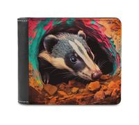 sinyumoney Badger Peeking Out 3D Print Clutch Purse Credit Card Slots Banknote Compartments Stylish Durable Wallets Craftsmanship Gifts 11.7cm*9.5cm
