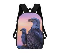 sinyumoney Bald Eagle And Chick Children's School Backpack Fashion Casual 17inch 3D Printed School Bags Boy School Backpack Large Backpack